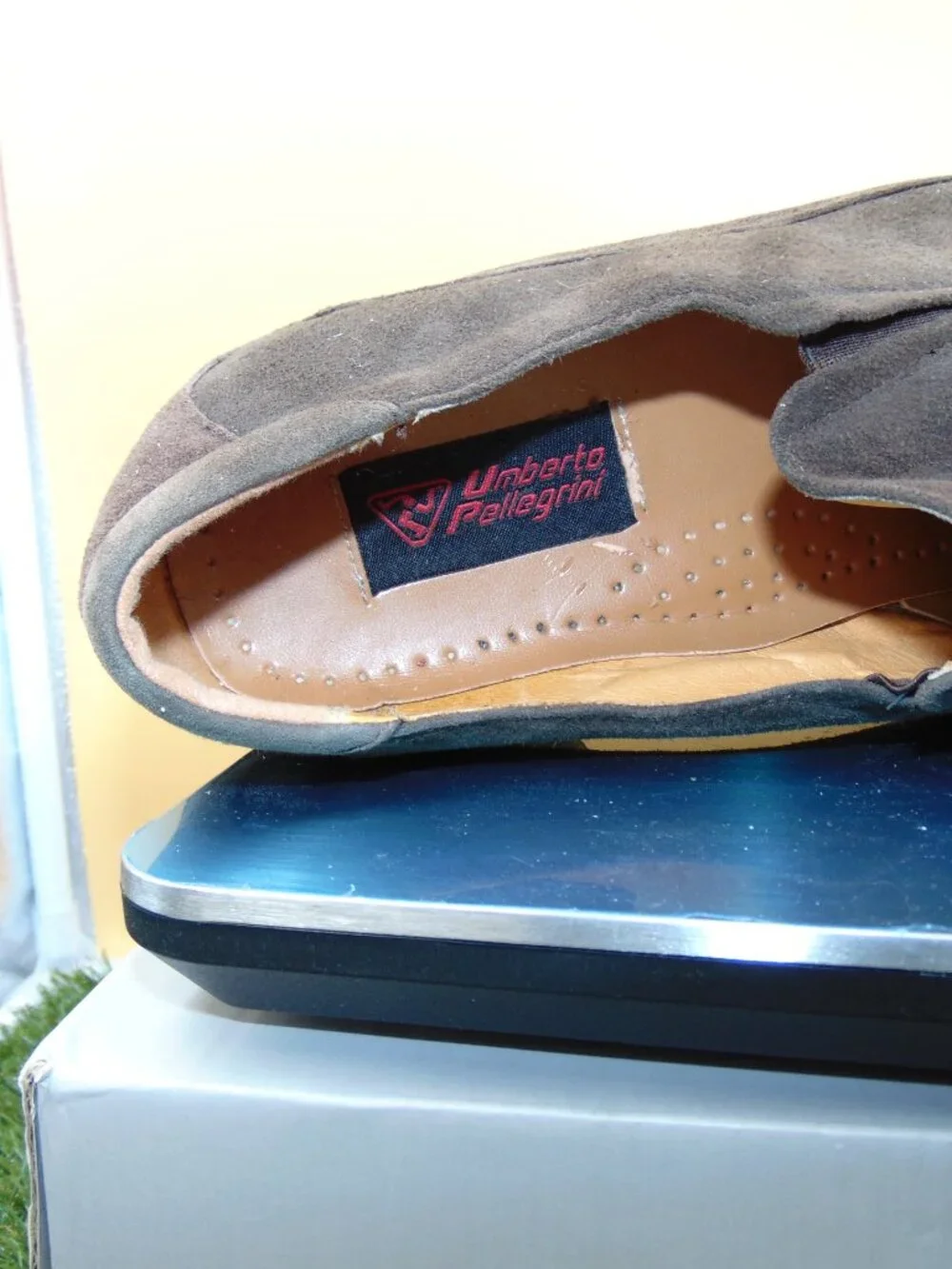 Umberto Pellegrini Dark Brown Suede Loafers Mens Size 12 Made in Italy